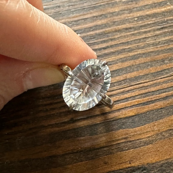 π Large Oval Sterling Cocktail / Engagement Ring π size: 6.5 - Picture 11 of 13